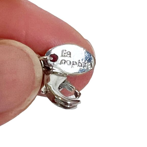 Lia Sophia 3D Flower Rhinestone Statement Bib Necklace w Blue Beads Silvertone - Picture 5 of 11